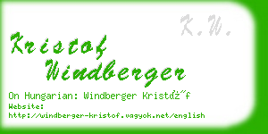 kristof windberger business card